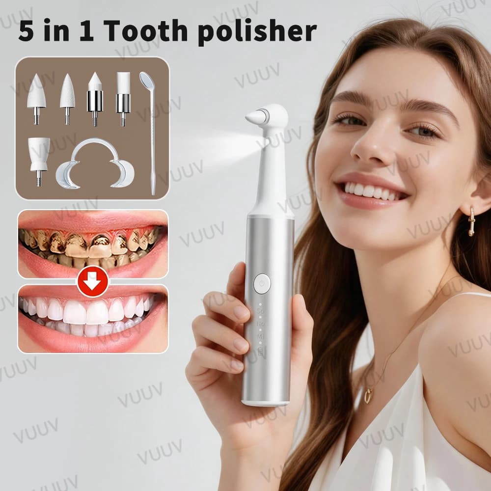 VUUV Electric Tooth Polisher Dental Scaler Multifunctional Stains Plaque Tartar Remover 5in1 Toothbrush Adult Tooth Cleaner