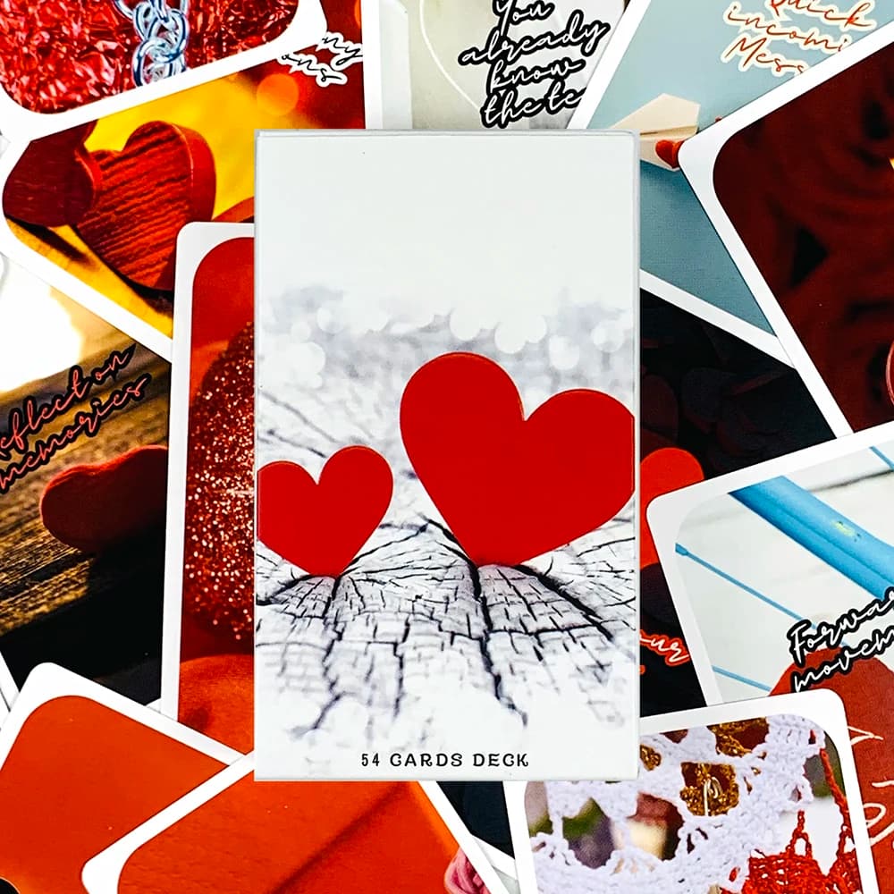 Mazzo di carte Oracle di Matters of The Heart, 54 carte, giochi da tavolo in inglese, perfetti per giochi di carte per serate romantiche, regali per il festival Qixi