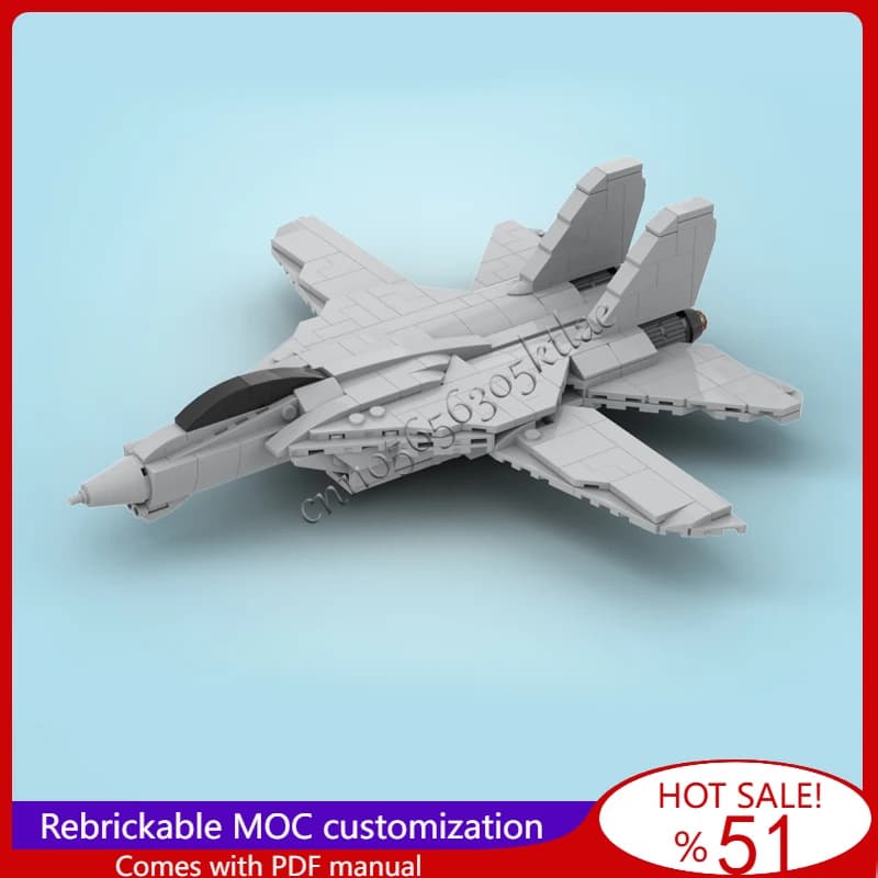 350 parti MOC famoso film F14 Tomcat modello di combattimento militare assemblato educativo creativo per bambini giocattoli regalo di Natale a sorpresa