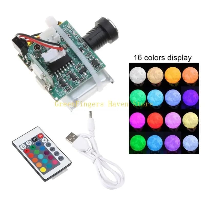 Parti della stampante 3D Caricatore lampada lunare Scheda LED a 16 colori Telecomando Pannello circuito batteria dimmerabile notturno Ricarica USB