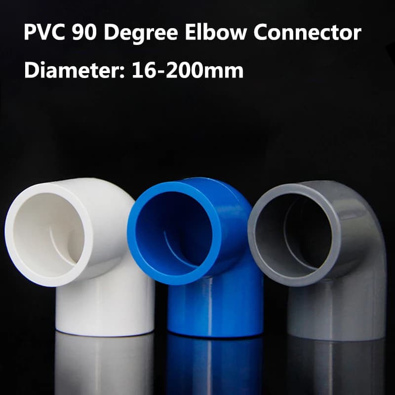 ID 16/20/25/32/40/50/63/75/90/110/125/160/200mm Connettore a gomito da 90 gradi Raccordo per tubi in PVC Connettore per acquario da giardino FAI DA TE