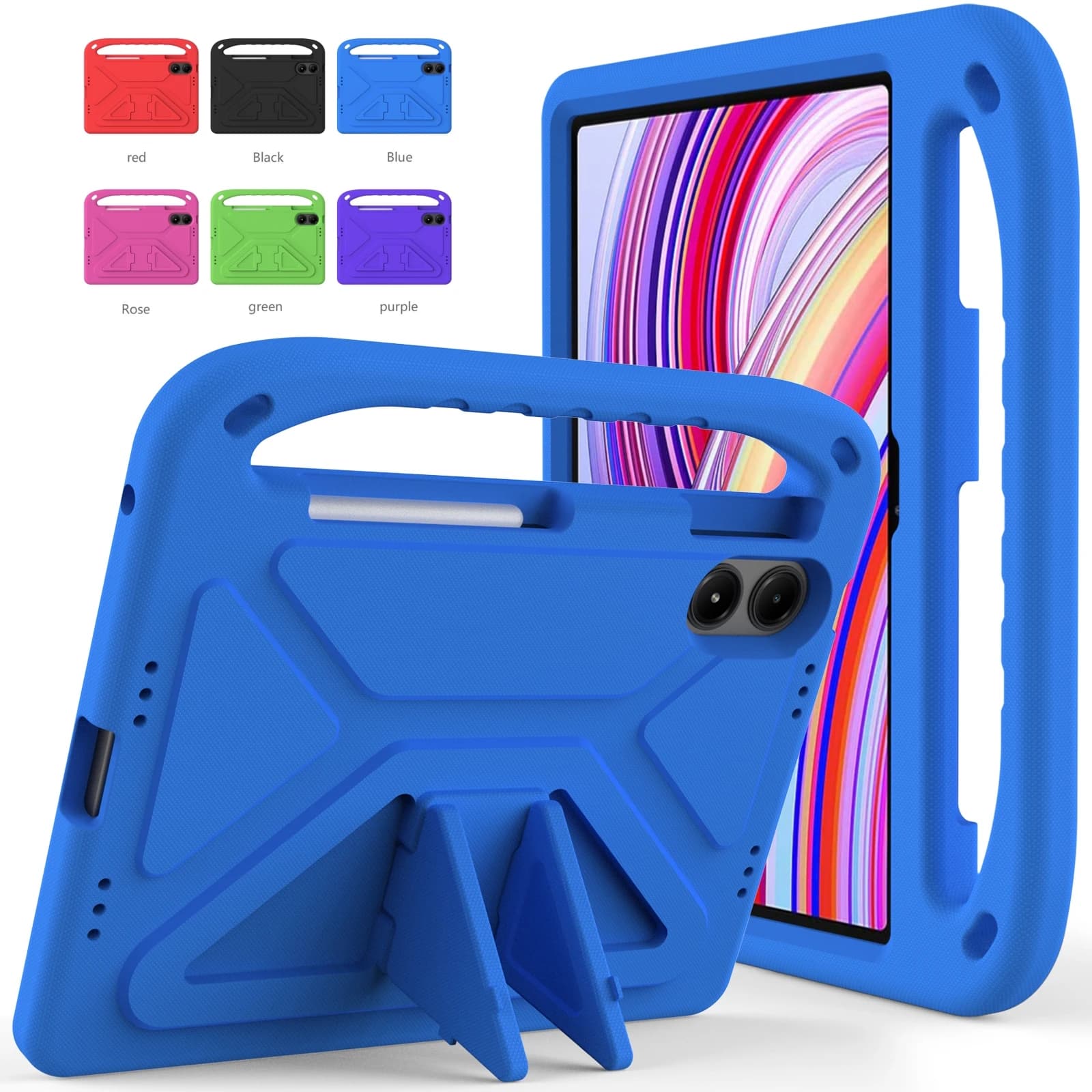 Custodia Protettiva in EVA per Bambini per Xiaomi Redmi Pad Pro 12.1 Pollici 2024 POCO Redmi Pad 2 Pro, Antiurto, Integrale, con Slot per Penna
