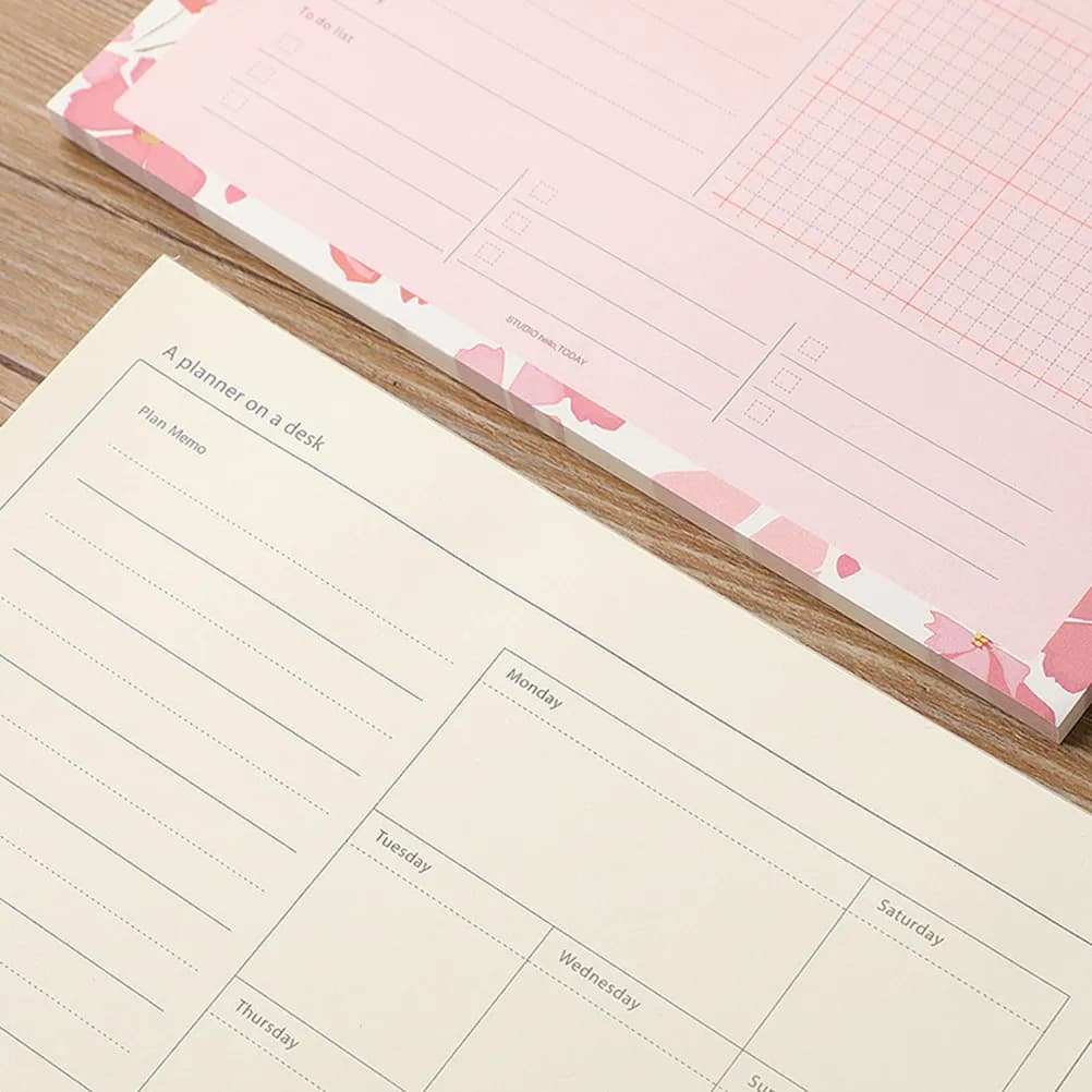 Blocco note per pianificazione settimanale da 2 pezzi, portatile, multifunzione, per scrivere, organizzare l'agenda, per ufficio, studio, viaggi, pianificazione quotidiana
