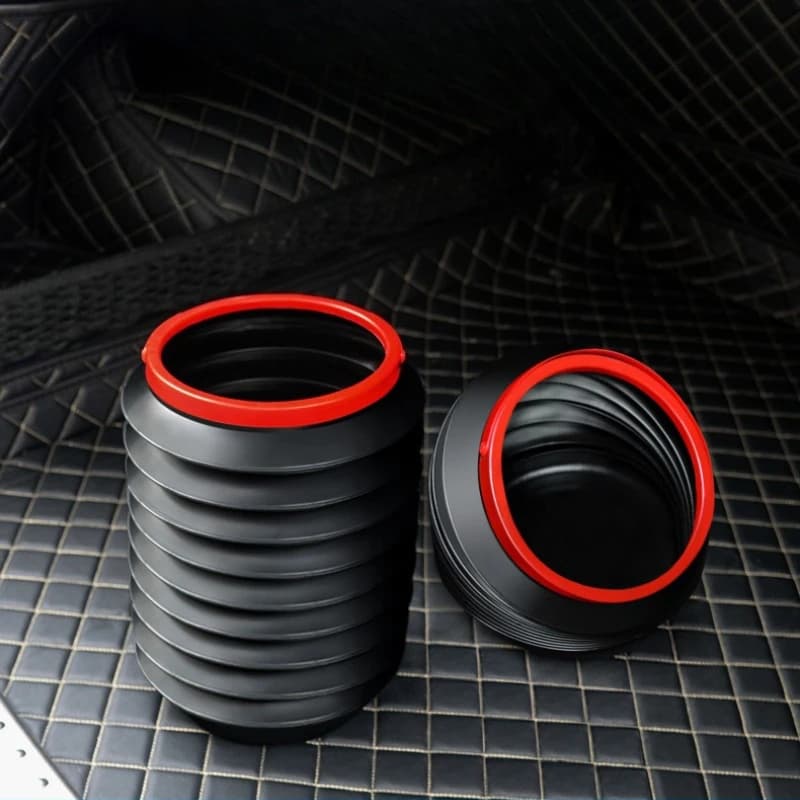 1pc Foldable Car Trash Can Retractable Storage Bucket Portable Organizer for Automobile