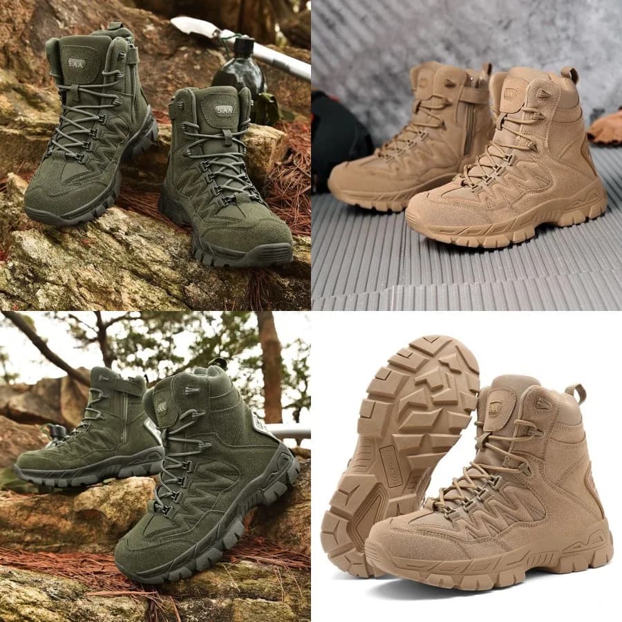 Scarpe da combattimento traspiranti da esterno, alla moda, da uomo, per escursioni e allenamento, modello estivo a collo alto, fornitura all'ingrosso