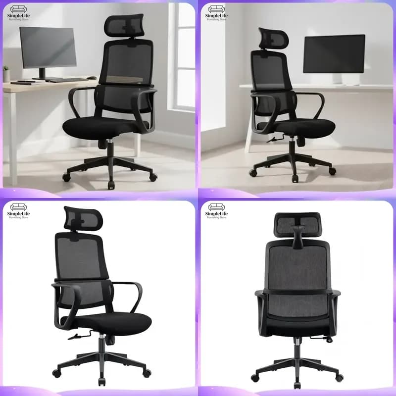 Ergonomic Office Chair Mesh Computer Desk Chair with Headrest Adjustable Height Swivel Breathable Back Support Gaming Chair
