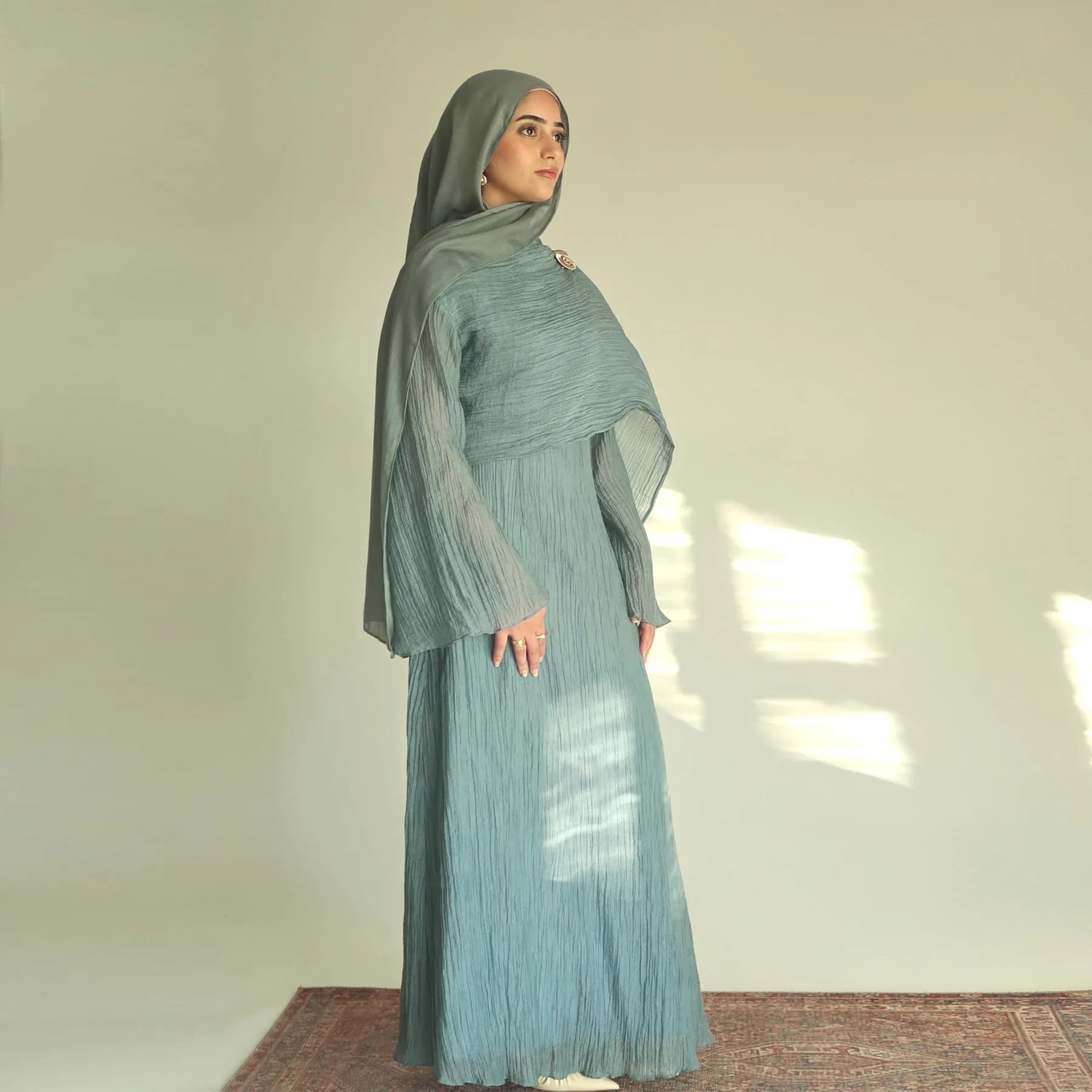 Double-layer Muslim Dress Women Abaya Khimar Jilbab Kaftan Robe 2026 Eid Ramadan Hijab Dresses with Shawl Kimono Islam Clothing