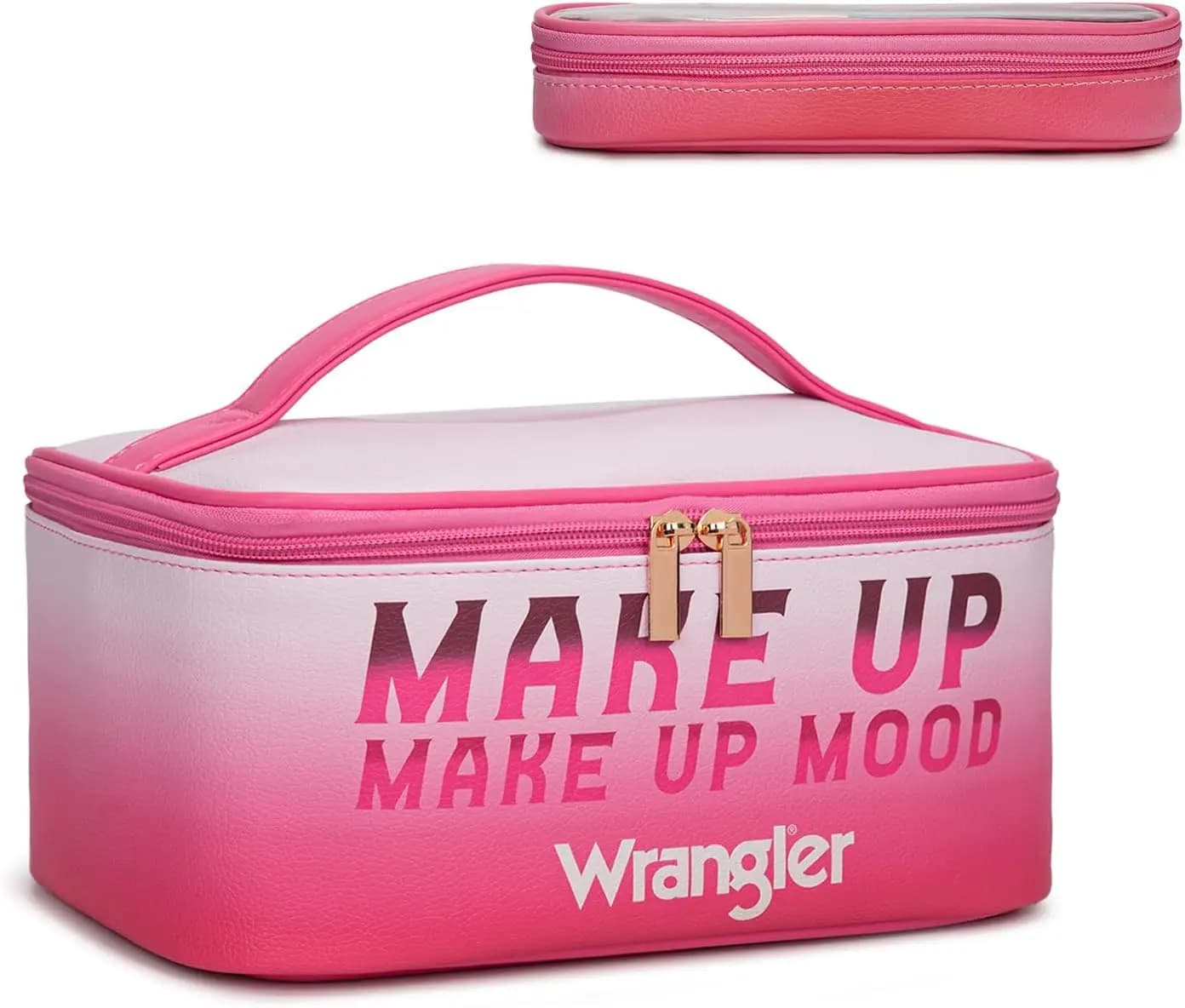 Set di 2 Borse da Viaggio per Trucco, Grande Organizer Cosmetico con Porta Pennelli e Divisorio, Borsa da Toilette Portatile per Donne