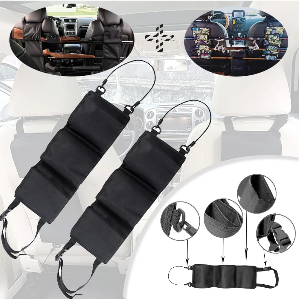 Organizer Tattico per Sedile Auto, Porta Canna da Pesca, Set Regolabile per Fucile da Caccia, Borsa Porta Fucile per Auto