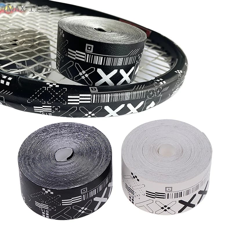 diJa di1 Protective Tape Roll for Tennis Rack 500CM - PU Adhesives with White and Black Printing for Paddle and Pickleball