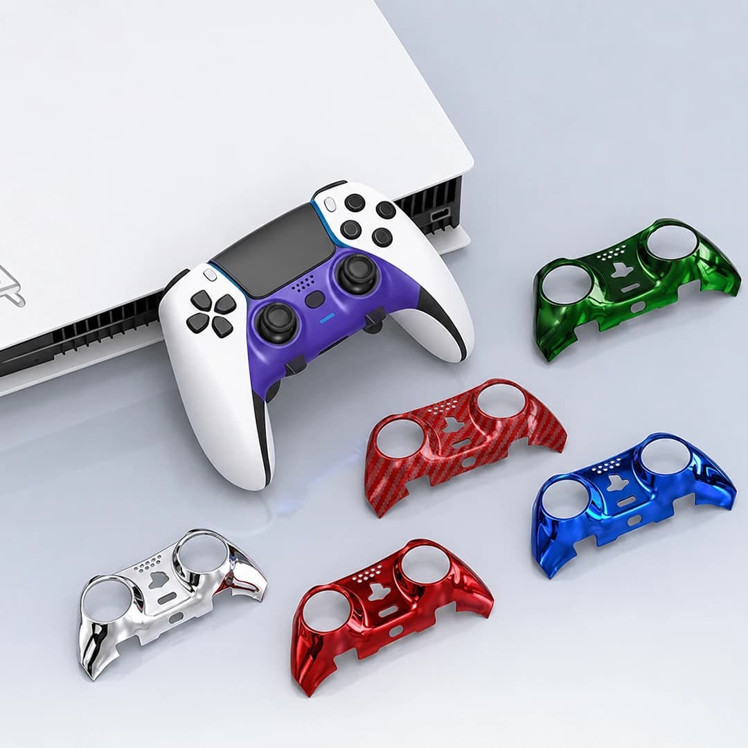 4 5 6 10 PCS For PS5 Handle Purple Glossy Surface Decorative Strip Game Handle Shell Protective Replacement Shell Accessories