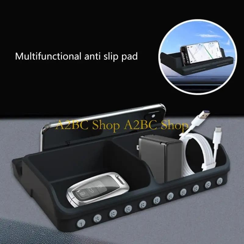 Porta del telefono A2bc Cashboard Auto con numero parcheggio Plate Anti-Slip Mat Storage Box Cushion Stiput Support Bracket