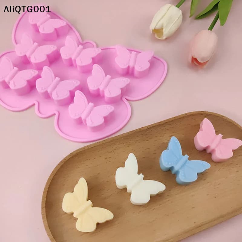 Stampo in silicone a forma di farfalla per cubetti di ghiaccio, gelatina e sapone, accessorio da cucina per decorazioni di torte