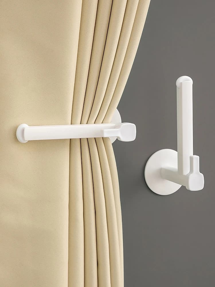 Supporto per tende senza foratura, anello per asta espandibile, gancio da parete per tenda da bagno, dispositivo di fissaggio per tende da porta, clip, stile cinese, per la pulizia della casa