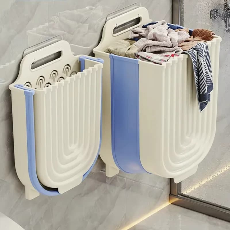 Cesto portabiancheria pieghevole a parete, salvaspazio, organizer da appendere per il bagno, borsa portaoggetti per vestiti sporchi, cesto portabiancheria sporco