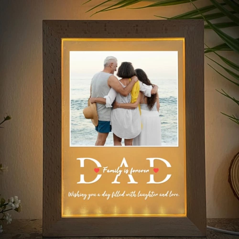 Lampada acrilica personalizzata foto personalizzata testo camera da letto luce notturna per mamma papà amore amico festa della famiglia regalo di compleanno di nozze regalo