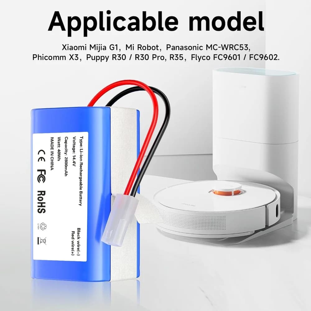 Batteria di ricambio 14.4V 3500mAh H18650CH-4S1P per XIAOMI MIJIA Mi Robot Vacuum-Mop Essential G1 MJSTG1 SKV4136GL R30/R30 Pro