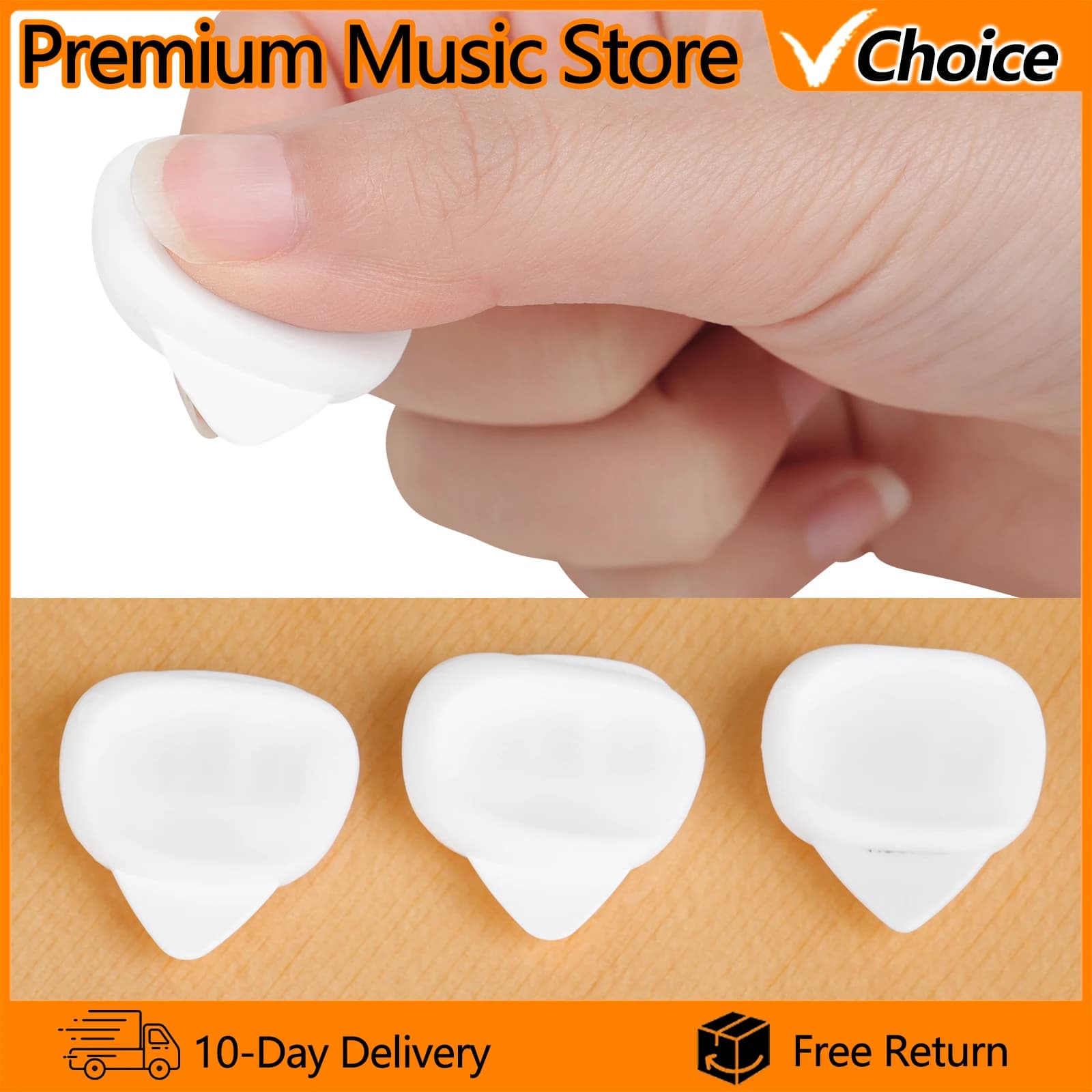SOLO Set di 3 Plettri per Chitarra, Correttore di Postura per Chitarra e Ukulele, Fissatore per Dita in Silicone Antiscivolo, Accessori per Chitarra