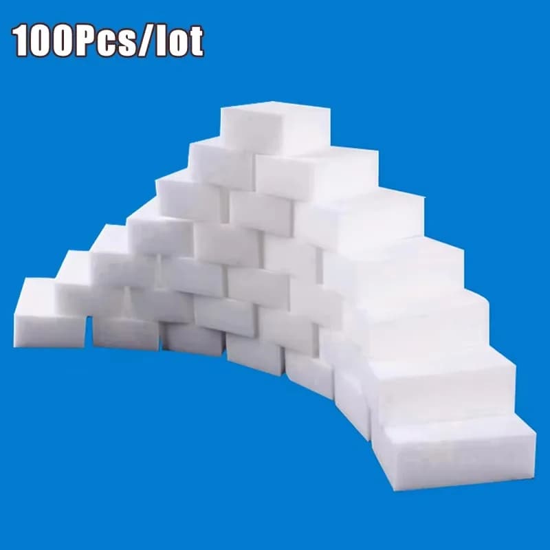 100/50 Pieces/Sponge in Melamina 10X6X2cm, Magic Sponge Clearer for Kitchen, Office, Bathroom, Detergent in Melamina