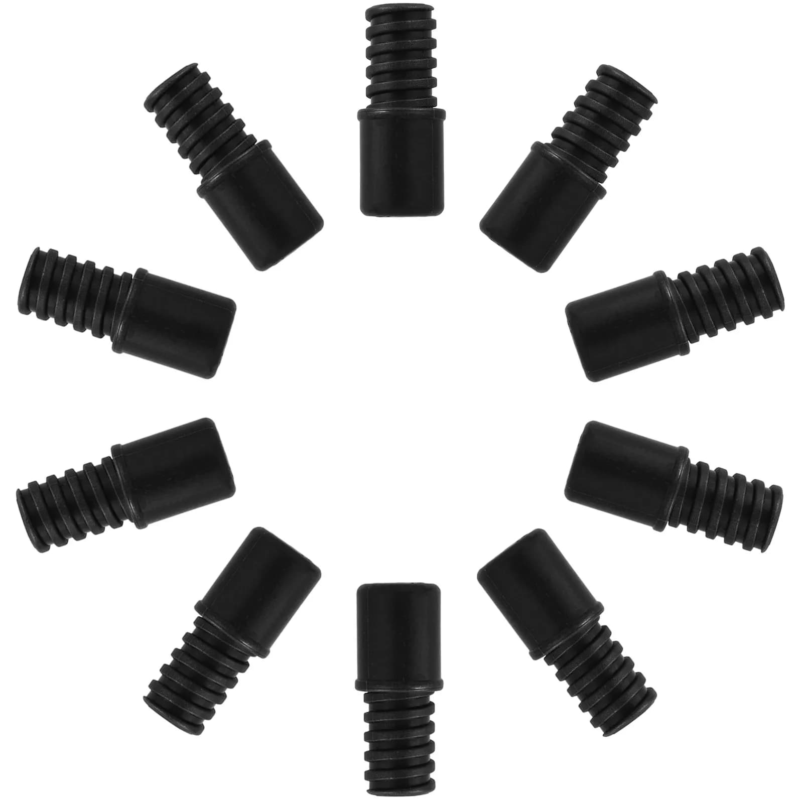 10 Pezzi Punta Filettata per Manico di Scopa, Asta di Prolunga per Spazzola, Materiale ABS, Fissaggio Sicuro con Rivetto, Facile Installazione, Strumento per la Pulizia