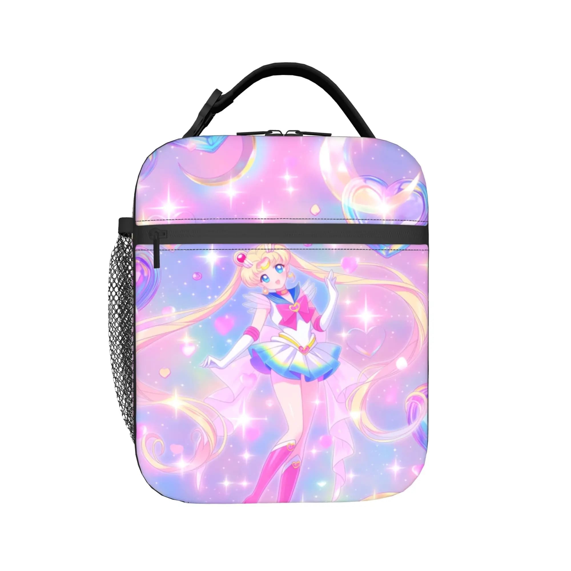Custom S-Sailors Moons Insulated Lunch Bags for Work School Anime Cartoon Leakproof Cooler Thermal Lunch Box