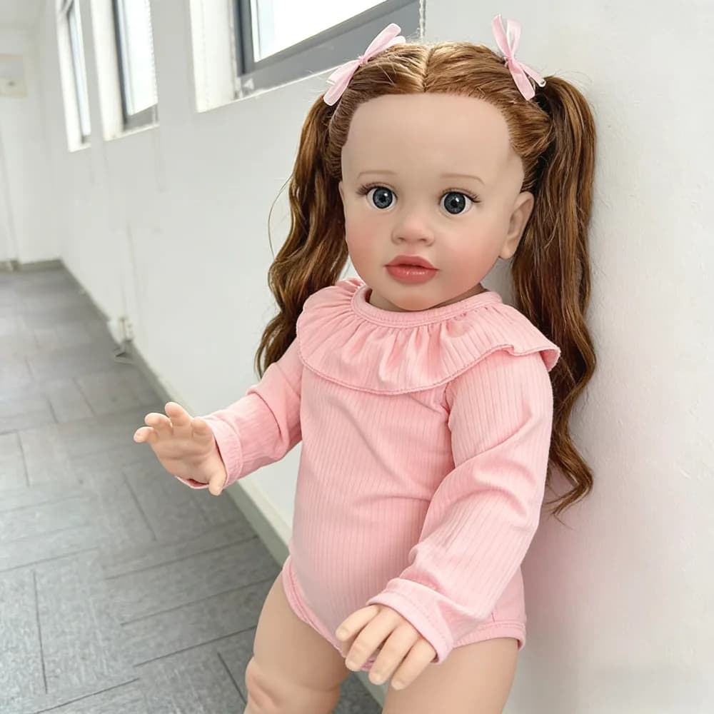 Bambola Reborn Grande 63CM (25 Pollici) Popolare Pippa, Bambina Principessa Realistica con Pelle 3D e Vene Visibili, Bonecas Bebe