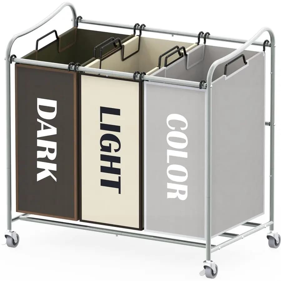 3-storey trolley with removable bags and lockable wheels