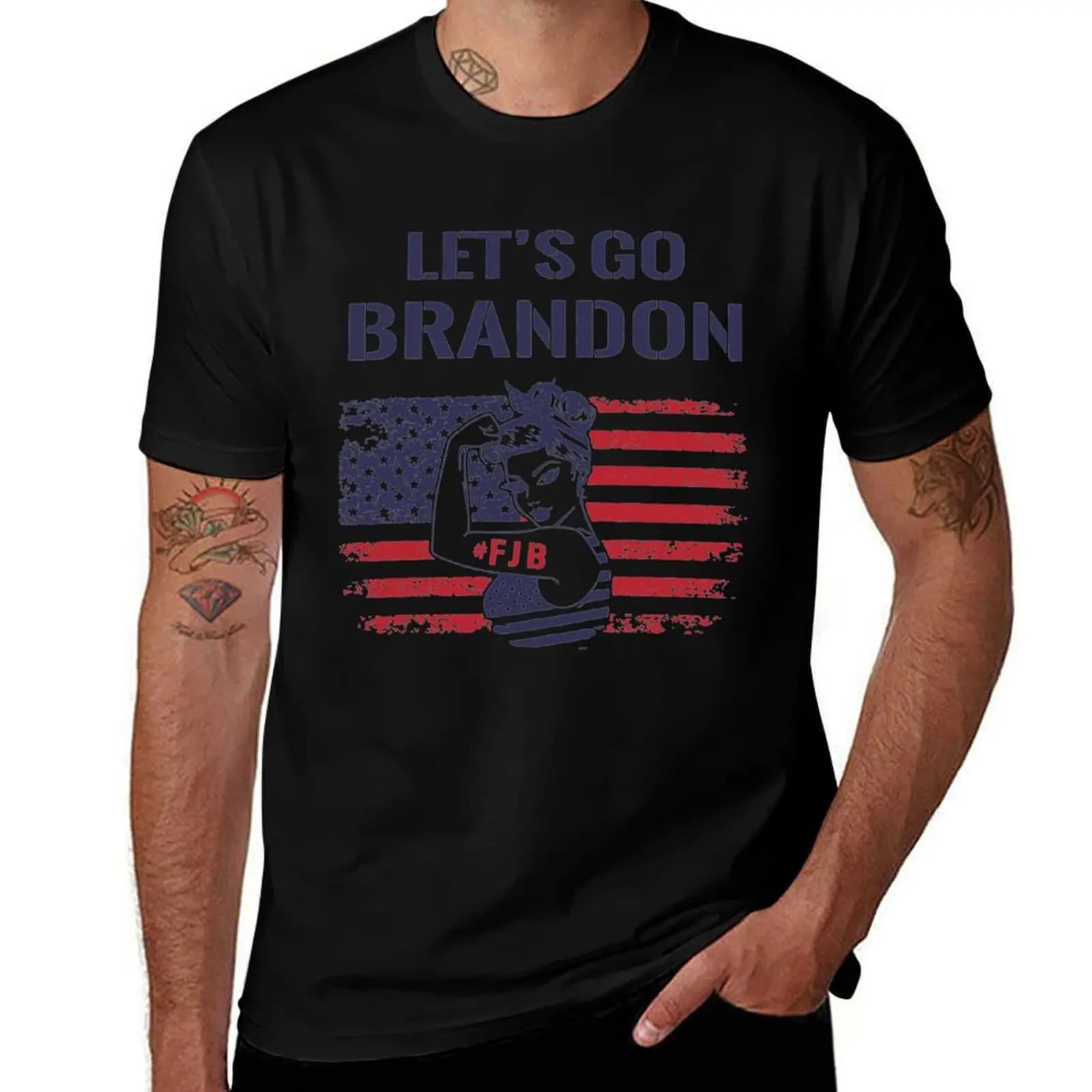 FJB Let’s Go Brandon T-Shirt Basic Plain Tee for Spring and Summer