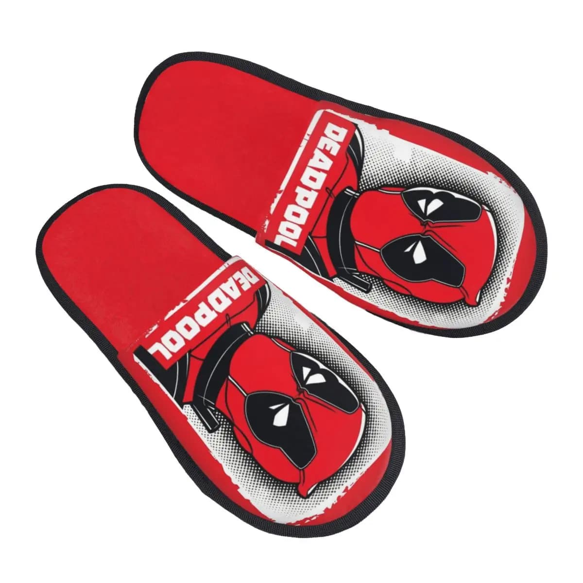 Custom Home Slippers Deadpool Movie in soft memory foam for women, comfortable and warm, with non-slip sole