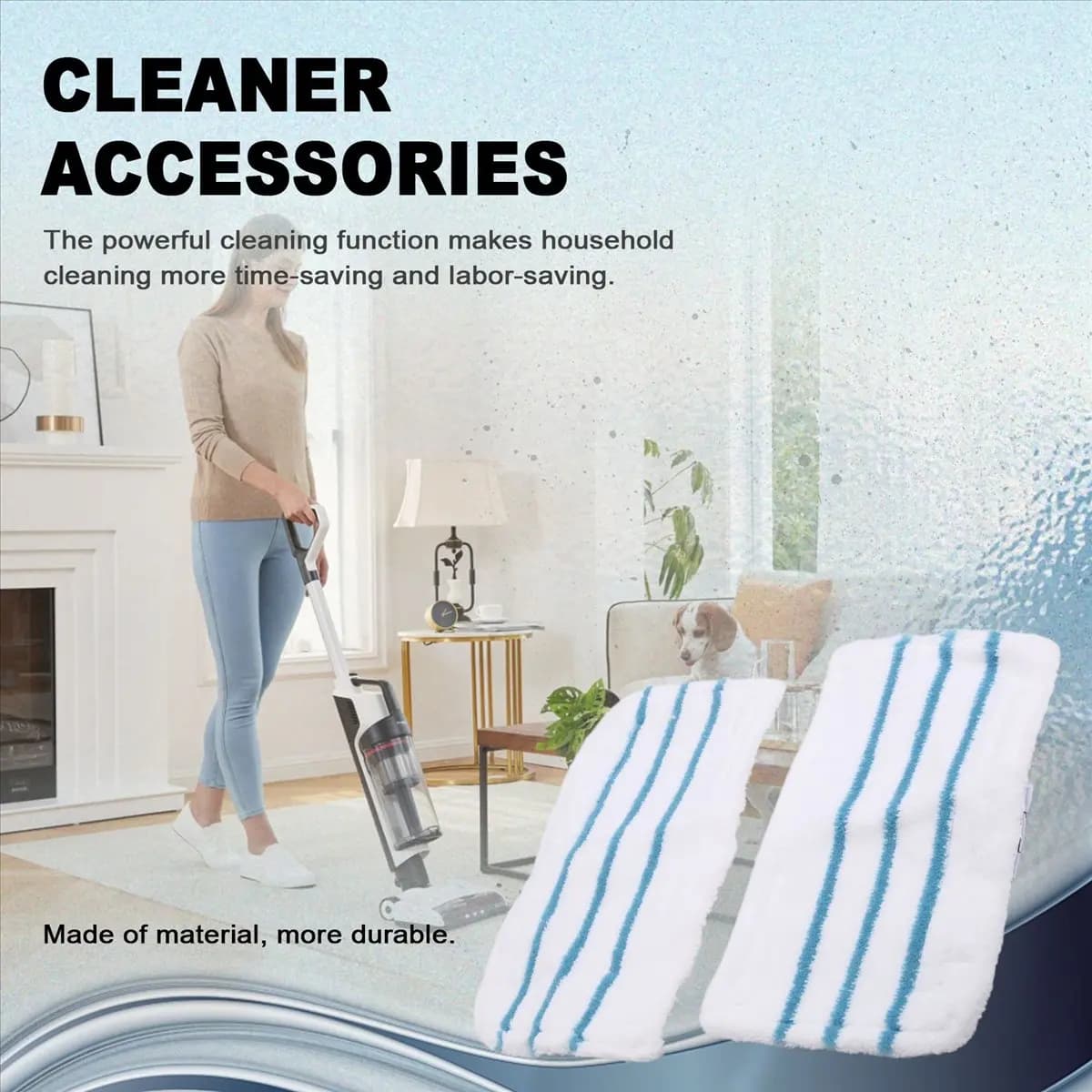 X10A 2 Pezzi Panni per Mop a Vapore Black/Decker FSM1600 1610 1620 1630, Ricambi Lavabili per Pulizia e Lavaggio Pavimenti