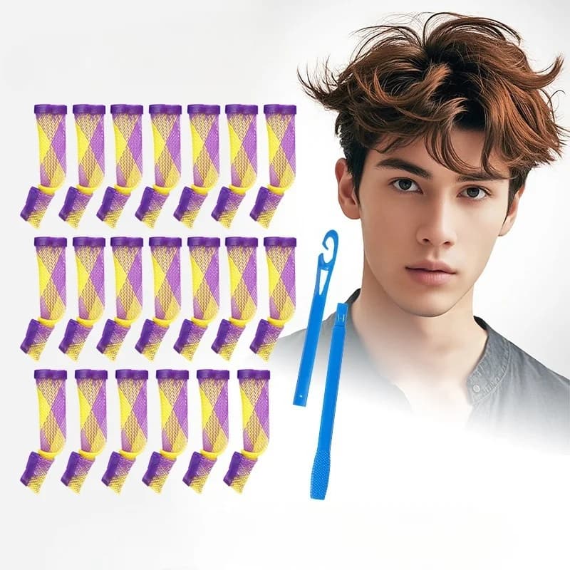 20 pz Farfalla Ferro arricciacapelli Materiale PET Bigodini elastici Nessun calore Rullo soffice naturale Strumento per lo styling di lunga durata durante la notte