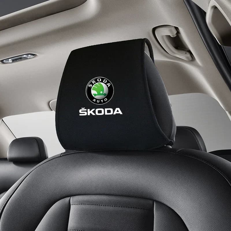 Car Headrest Cover Auto Head Pillow Pillowcase Car Sticker For Skoda SUPERB RAPID KAROQ FABIA YETI Octavia KAMIQ KODIAQ