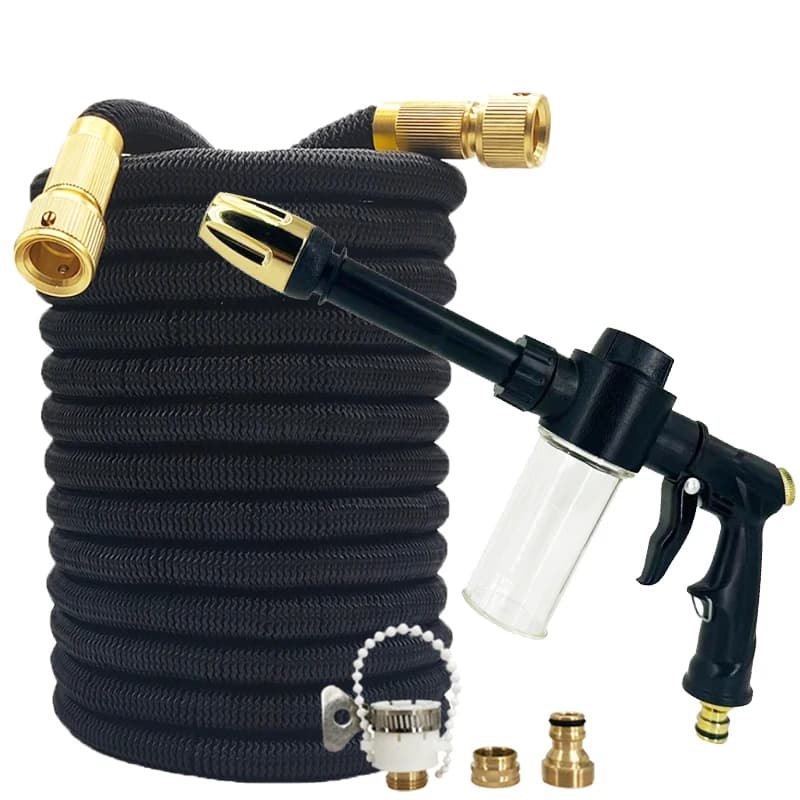 New Garden Telescopic Magic Pipe, Equipped with High Pressure Foam Gun, Water Gun for Car Washing, Garden Irrigation Tools