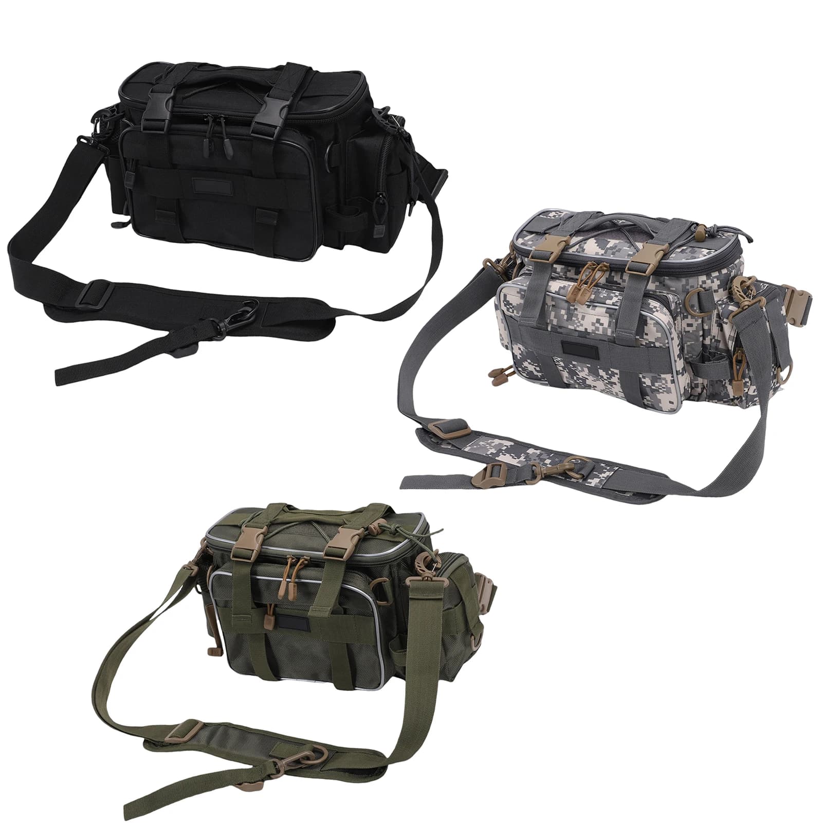 Fishing Shoulder Bag 2 Parts, Tool Box with Design Waterproof and Resistant, Adjustable Belts for baits, hooks and fishing weights