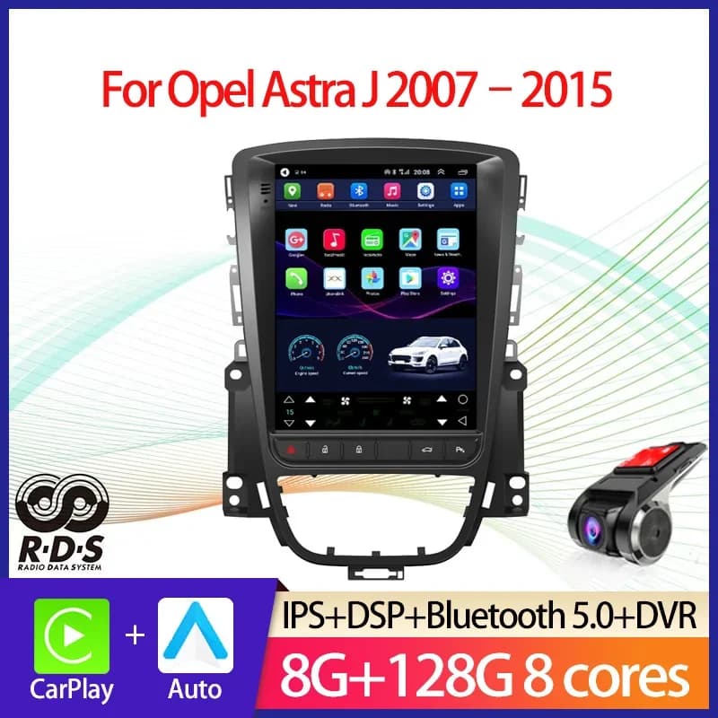 Navigazione GPS per auto Android Tesla Style per Opel Astra J 2007-2015 Auto Radio Stereo Lettore multimediale con BT WiFi Mirror Link