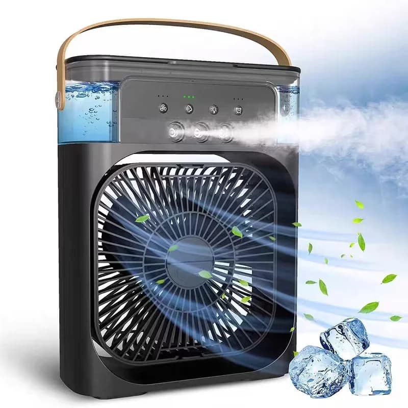 3 In 1 Portable Cooling Fan Air Conditioner Household Mini Air Cooler Humidifier USB Electric Fan LED Night Lights Home Fans