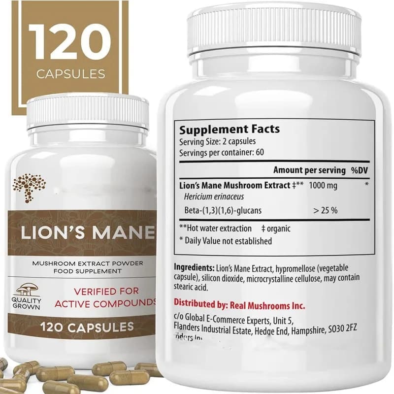 Lions hamster mushroom capsules Lions hamster mushroom powder supplement Concentration supplement of brain vitamins 120 pieces