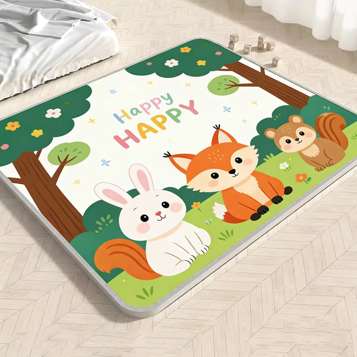 Baby Play Mat Doubel Sided Animals Kids Rug Educational Toys for Children Soft Floor Toddler Crawling Carpet Game Activity Gym