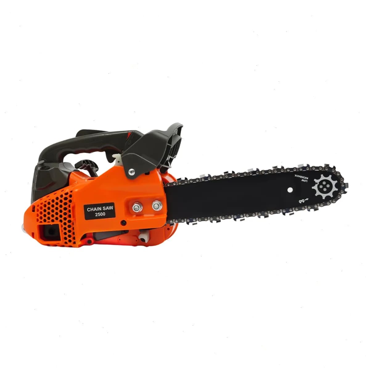 12 Inch 25.4CC Gasoline Chain Saw, Gas Top Handle Chainsaw, 2-Stroke Engine, 900W High Power, Lightweight, Safety Lock, Fast Cutting Tool for Logging, Automatic Switch, Protective Plate