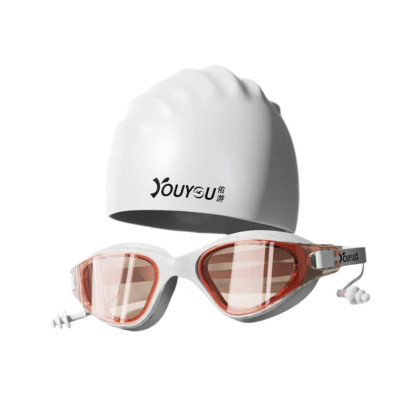 Swimwear with Headphone, Eye Protection, Anti-fog, Waterproof, Adult