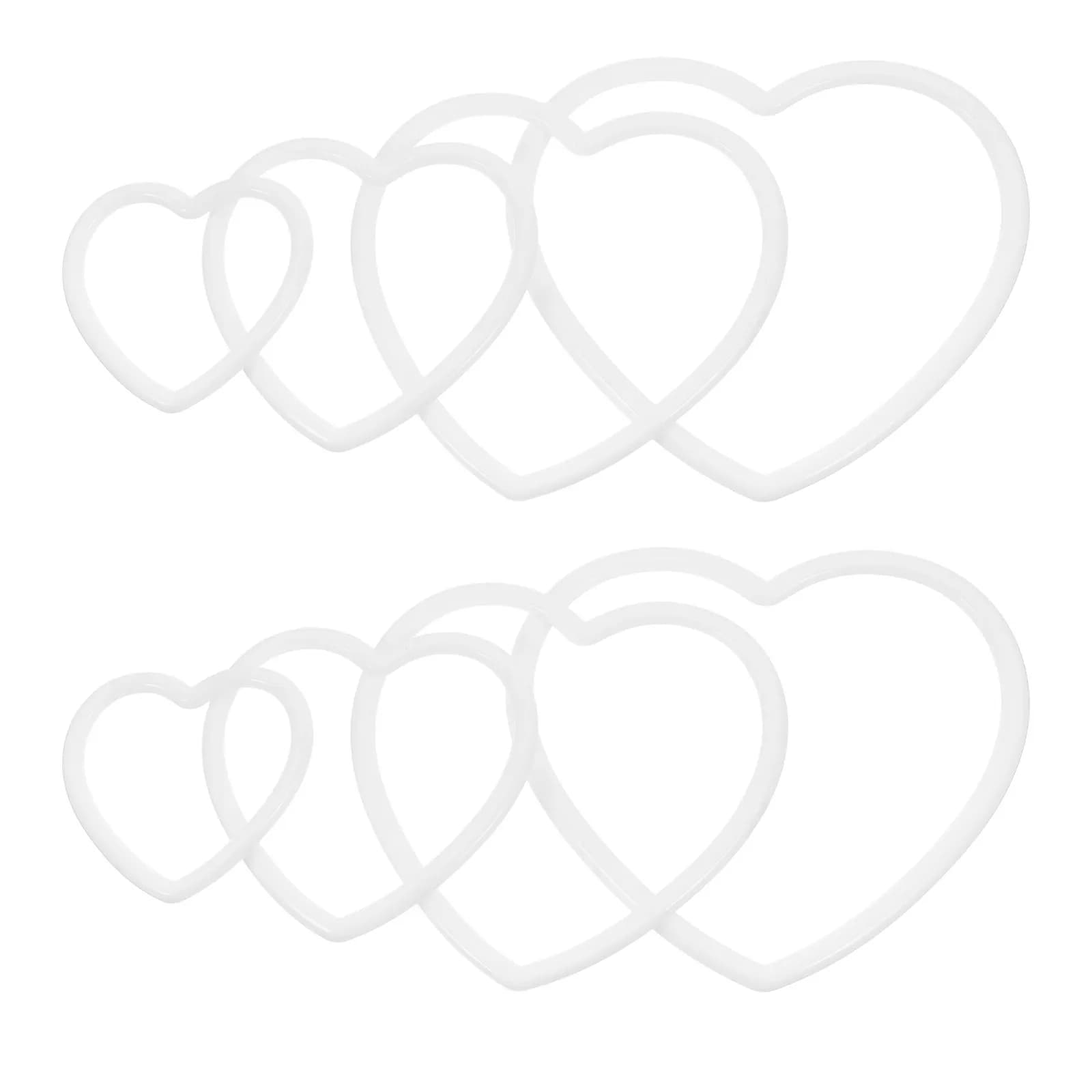 8Pcs Heart Shaped Plastic Rings for Dream Catcher Macrame Craft Wreath Making Valentines Day Decorations Heart Shape Wreath
