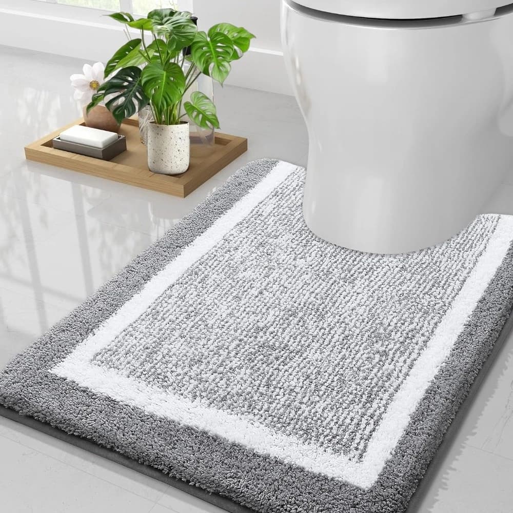 Microfiber Bathroom Mat Soft 50X60cm to U Shape Super Drying Absorbent Fast Non-slip Soft Bathroom Mat