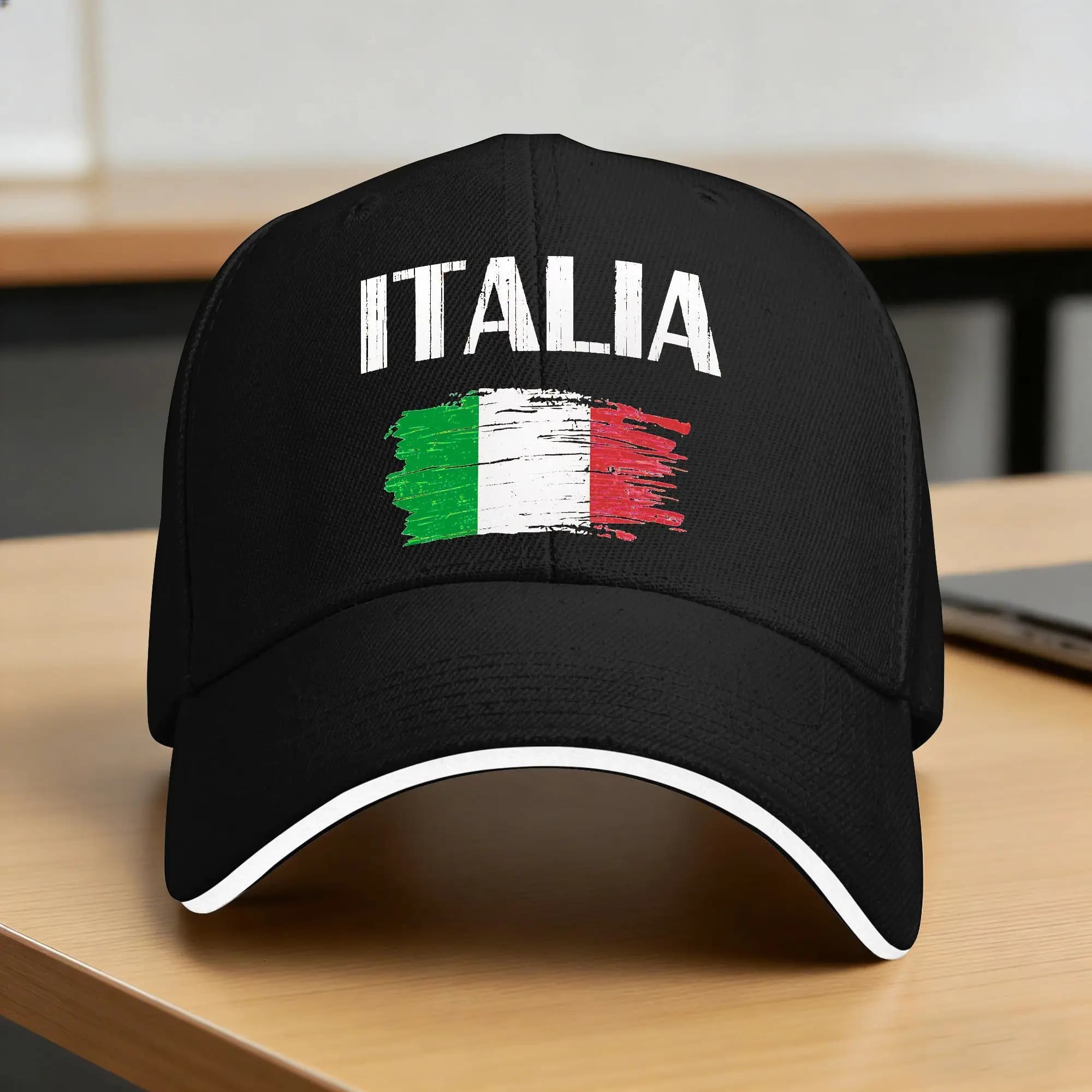 Italia Italian Flag Vintage Baseball Cap Unisex Men Print Hip Hop Hats Summer Classic Tennis Skate Breathable Snapback Cap