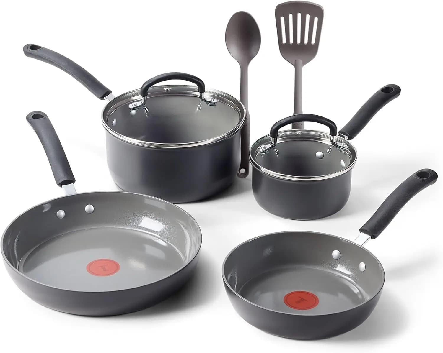Hard Anodized Ceramic Nonstick 8 Piece Cookware Set, Oven Safe Up to 400°F, Dishwasher Safe, Pots and Pans Set, Includes Frying