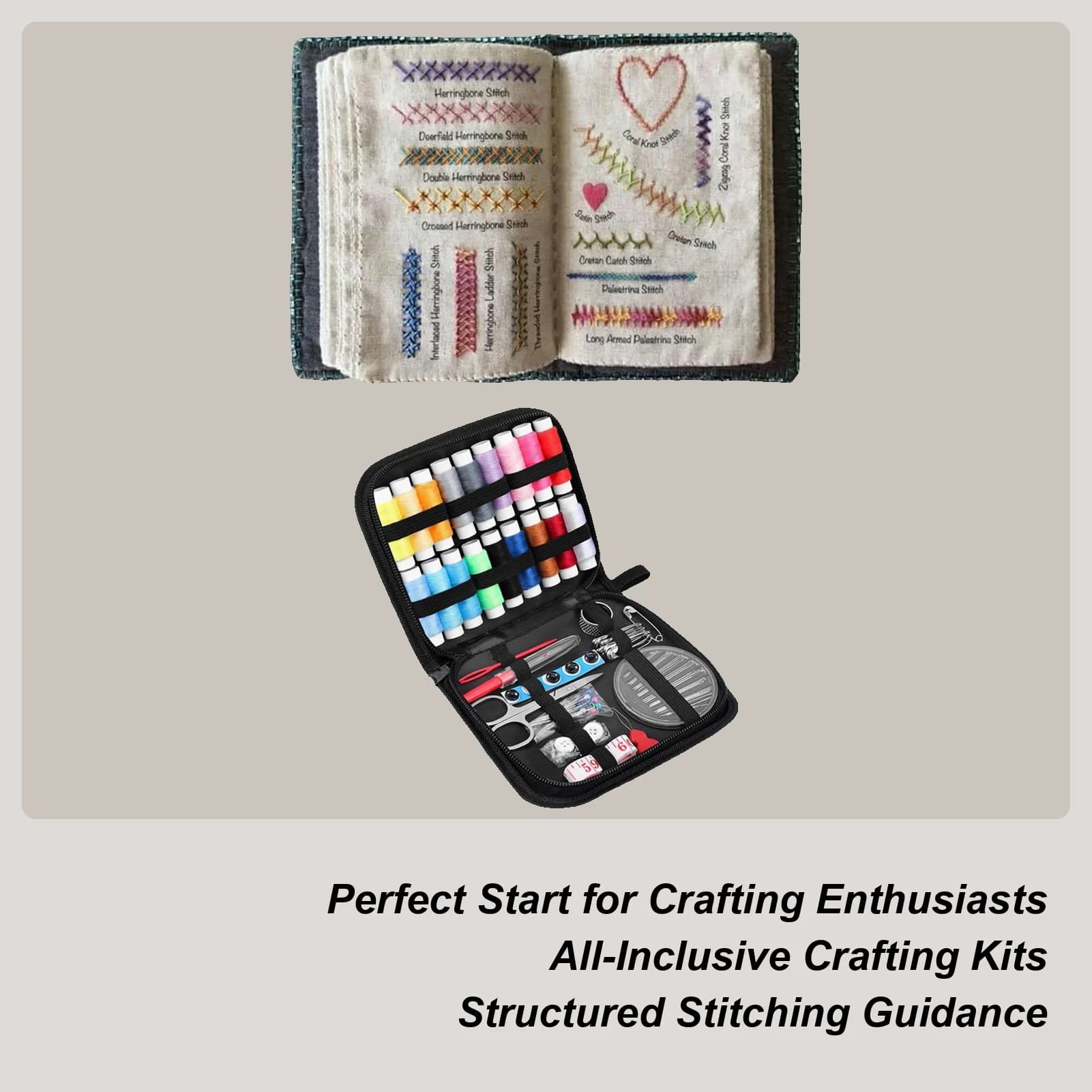 DIY Embroidery Stitches Practice Book for Beginners with Stamped Embroidery Patterns Beginner Embroidery Kit for Adults & Kids