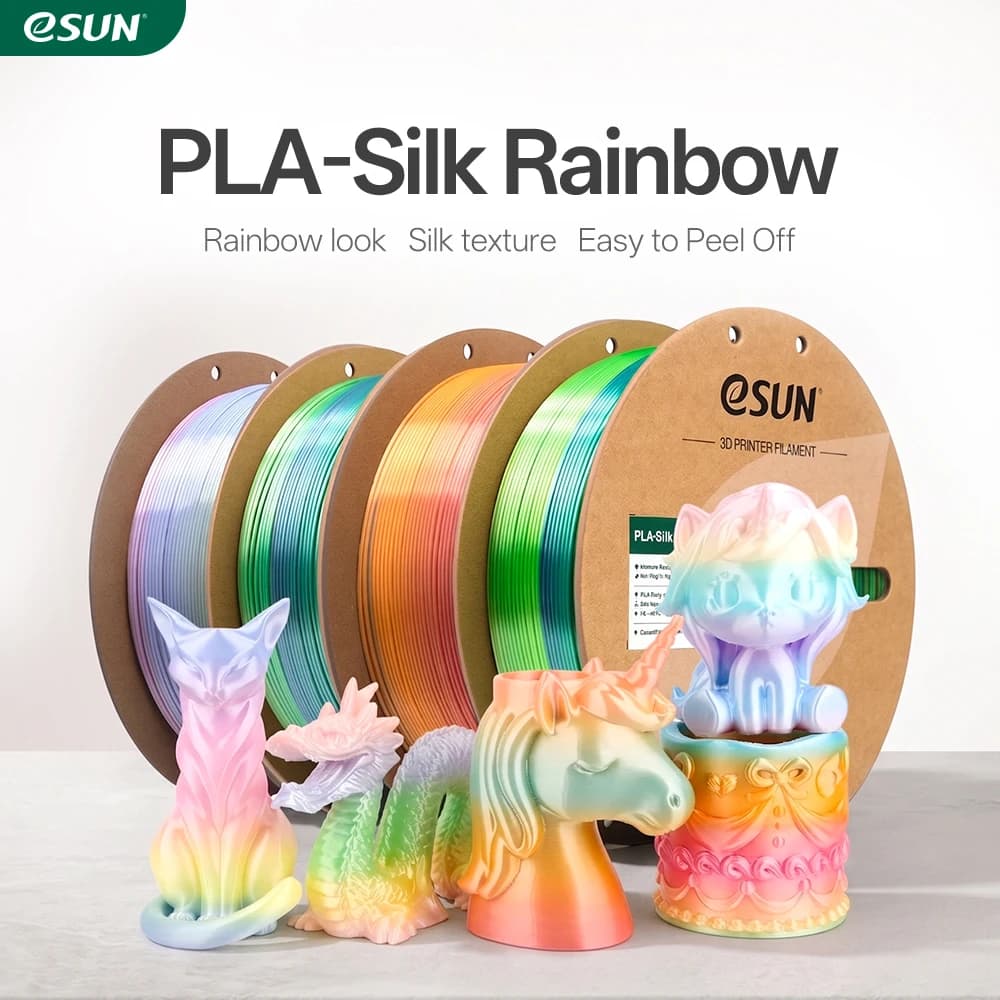 eSUN Silk Filament Rainbow Silk Filament 1.75 mm for 3D printer 1 kg Printing material Silk Filament for 3D silk printer