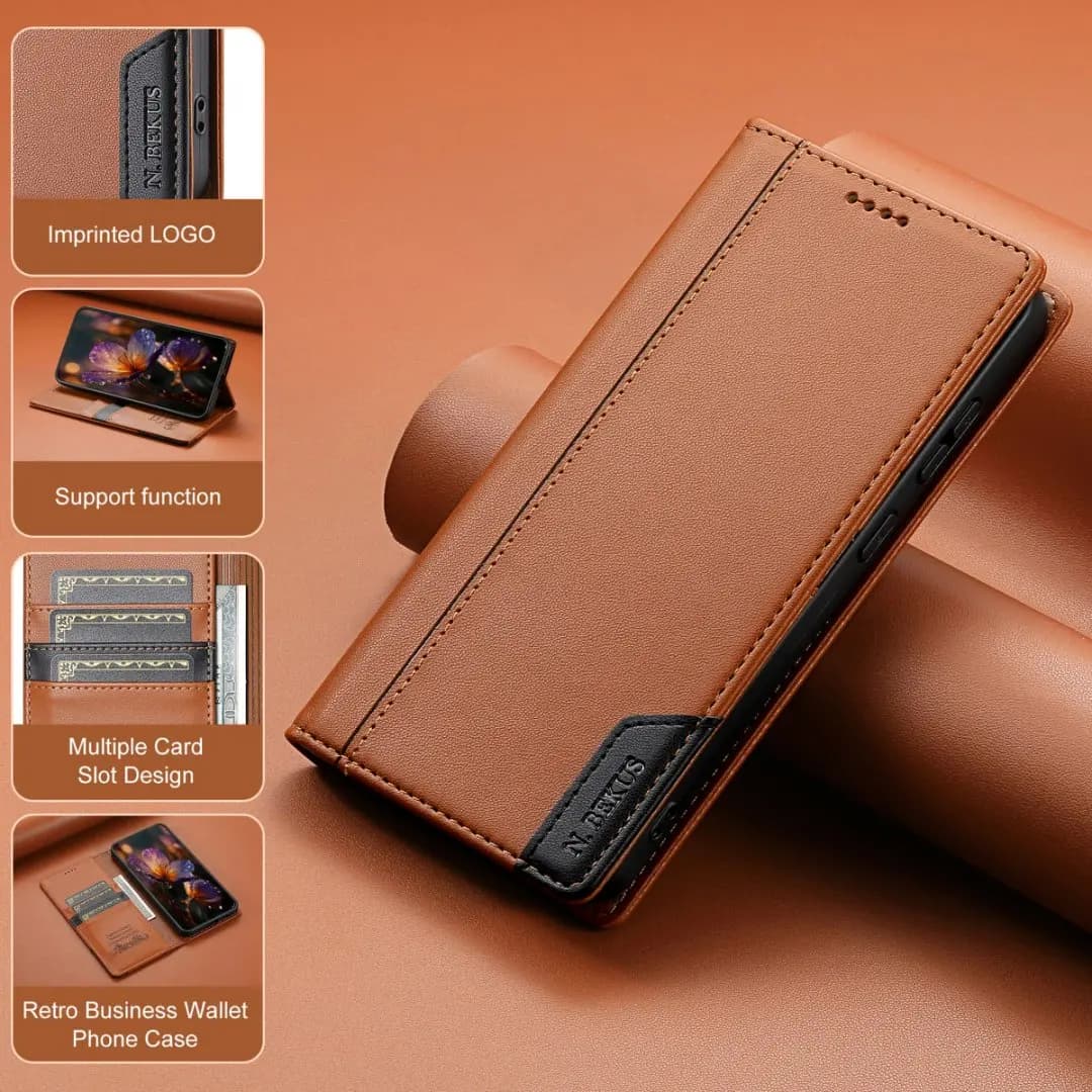 Custodia a portafoglio con porta carte di credito in pelle antiurto per Xiaomi 15T Pro Mi 14T Pro Mi 13T Mi12T, cavalletto RFID Cover per telefono Funda