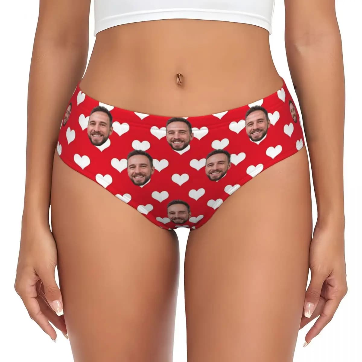 Slip Personalizzati con Foto del Viso per Donne, Biancheria Intima Traspirante, Regalo di San Valentino per Coppie, Mutande Originali Femminili