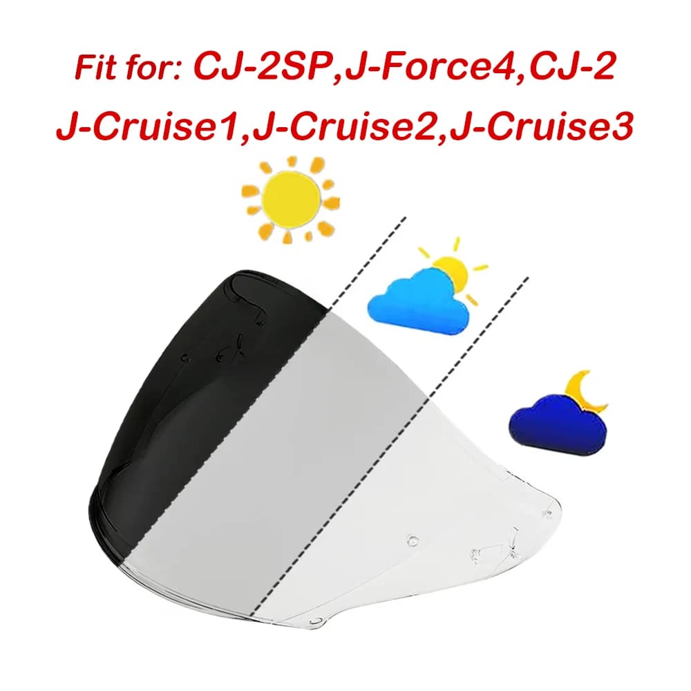Helmet Lens Visors Photochromic lens Fit For Shoei J-CRUISE 1-3 J-FORCE4 Motorcycle Helmets Parts Faceshield UV Protection