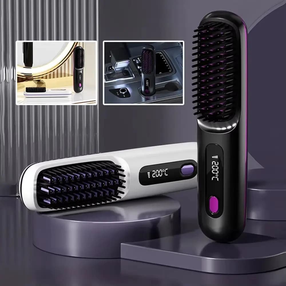 Pettine per lisciare i capelli con display digitale a 3 livelli regolabili 160-200C ° Strumento per lo styling dei capelli Riscaldamento in ceramica antiscottatura
